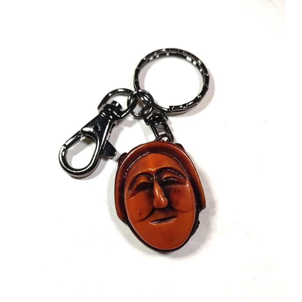 Face Keychain Wooden Remember Me Purse Luggage Clip